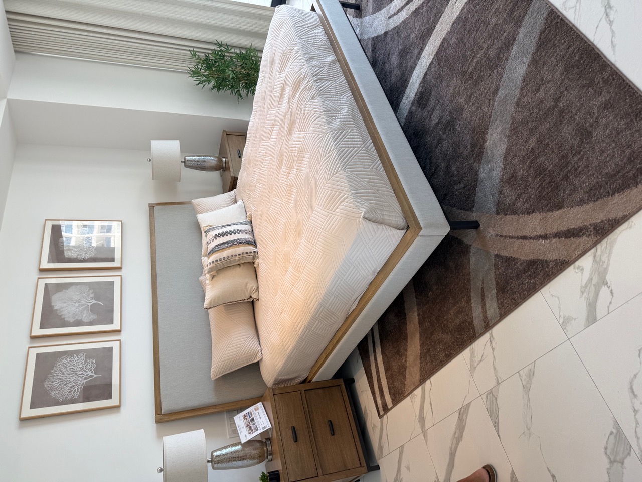Bedroom showing tile and flooring surfaces