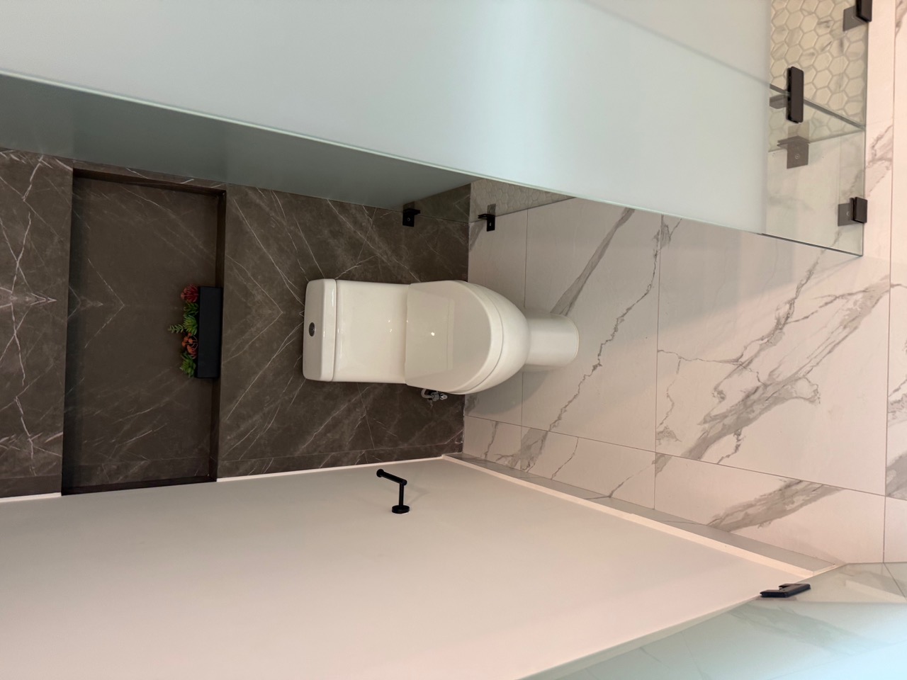 Bathroom feature tile installation