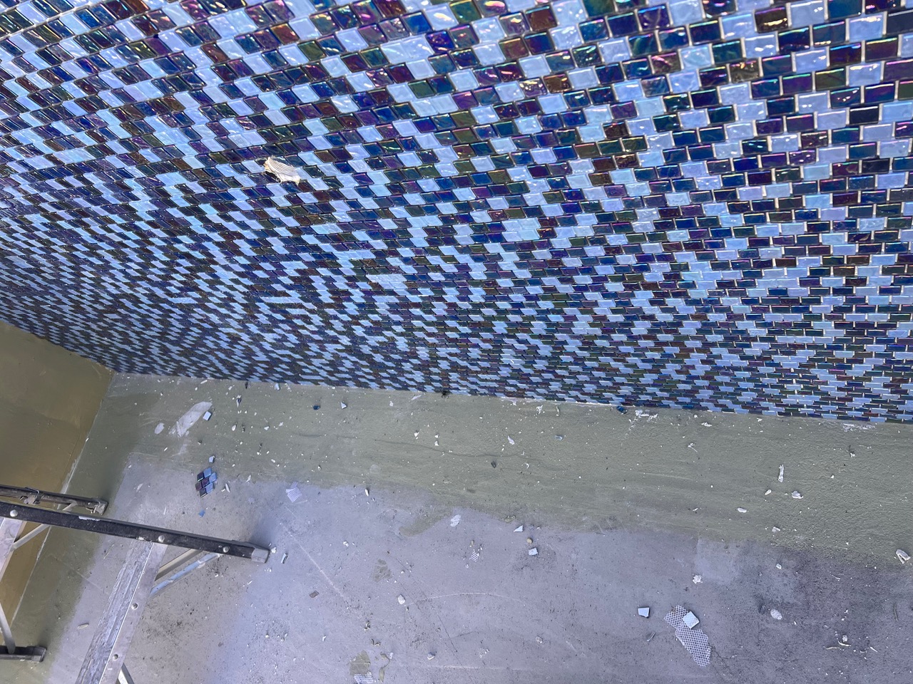 Pool mosaic tile installation detail