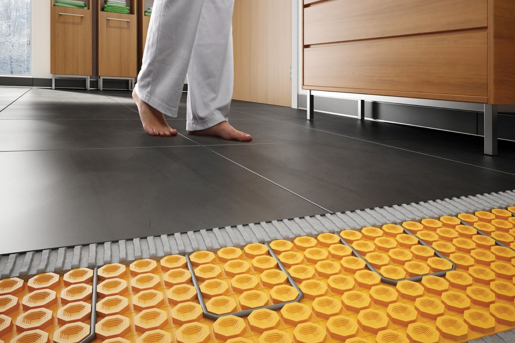 Professional Schluter heated floor system